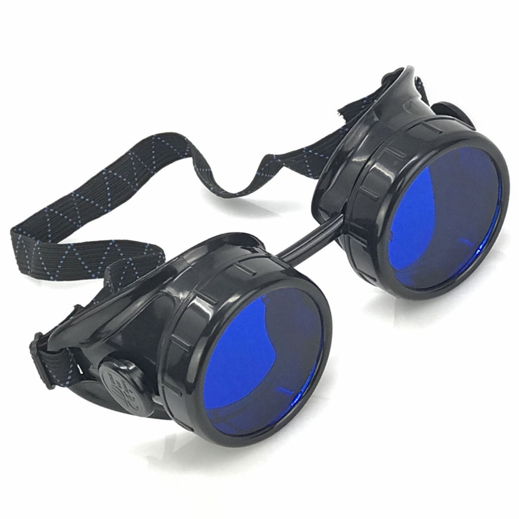 Steampunk Mad Scientist Goggles Rave Glasses Costume Eye Protection Goggles Welding Style Blue