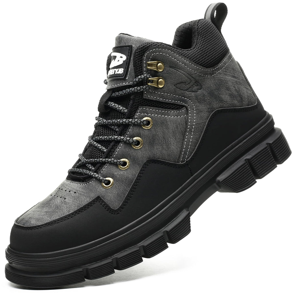 Nutropa Steel Toe Boots for Men Lightweight Work & Safety Shoes Puncture Proof Steel Toe ShoesBlack 10.5 Women/9 Men