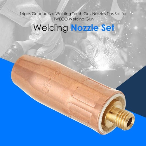 14-Piece Conductive Welding Torch Gas Nozzle & Tip Set