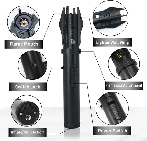 Windproof Jet Torch Lighter – Refillable Butane Flame with Safety Lock