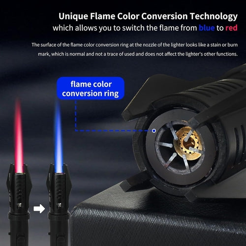 Windproof Jet Torch Lighter – Refillable Butane Flame with Safety Lock