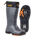 Norfin Klondike 2 - Winter Boots for Fishing Hunting and Hiking - Anti Slip - Retractable ice Cleats for Added Safety and Protection - Made of EVA Material - Removable Insole Grey 7