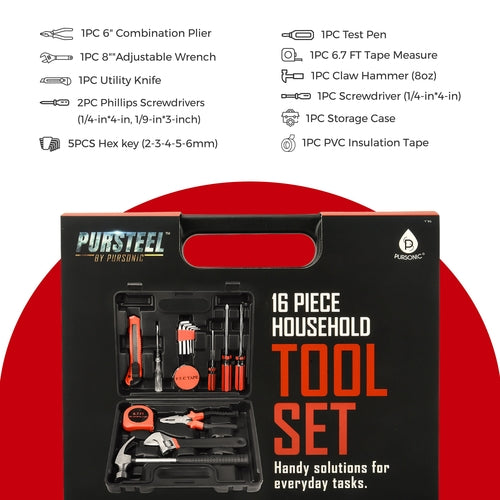 16-Piece Household Tool Kit