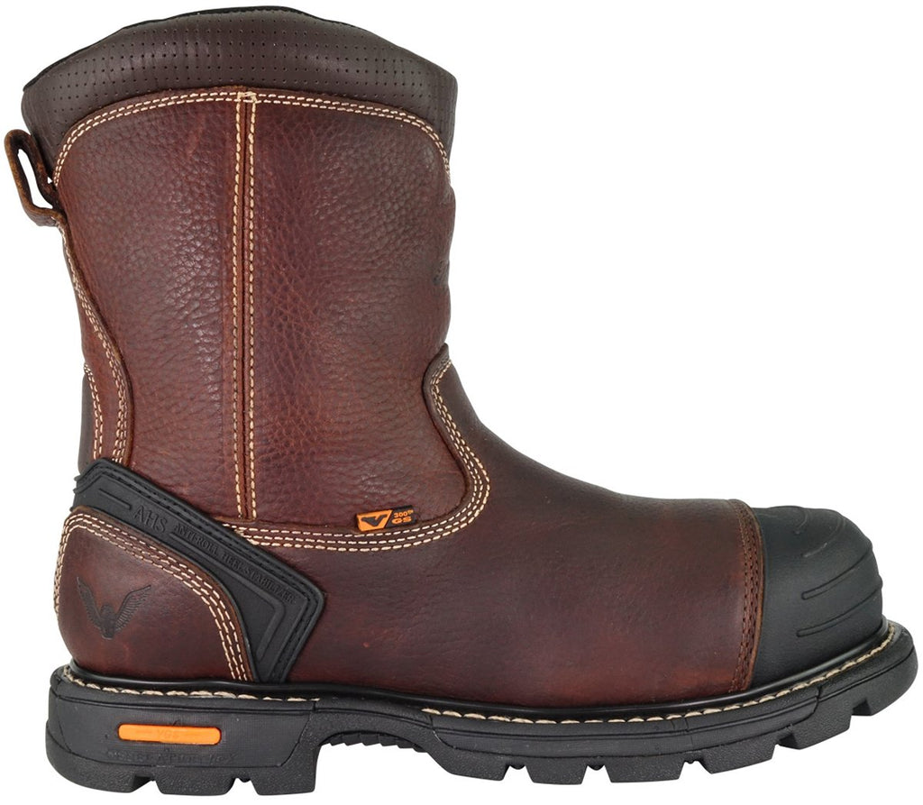 Thorogood GEN-Flex2 8” Side-Zip Wellington Pull On Work Boots for Men - Full-Grain Leather with Safety Toe Storm Welt Construction and Traction Outsole; EH Rated - 9.5 W US