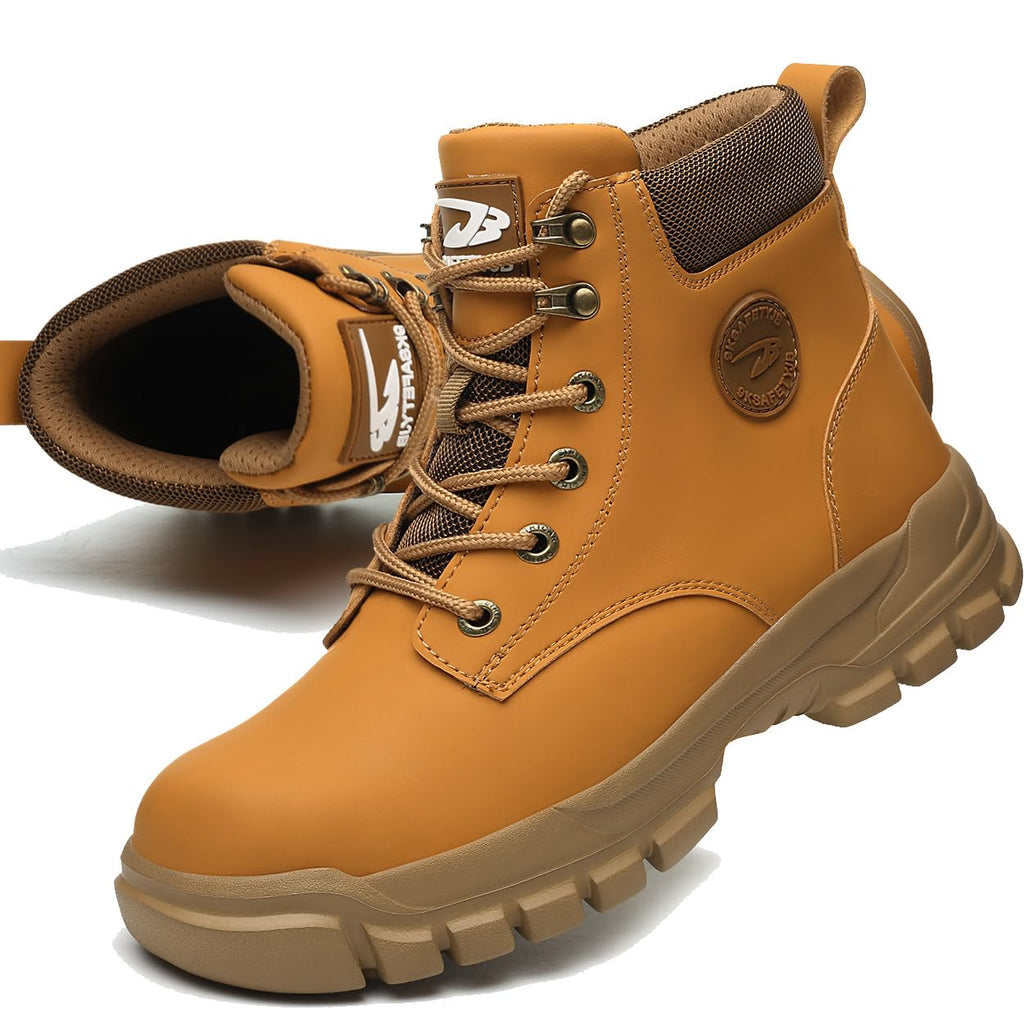 CORANSBER Steel Toe Boots for Men Women Safety Boots Indestructible Composite Toe Boots Lightweight Construction Steel Toe Shoes