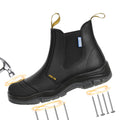BOIWANMA Work boots for men Steel Toe Puncture-resistant Pull on Chelsea Leather Safety Boots US Size 13
