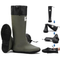 Lezzglt Rain Boots Men Waterproof Rubber Boots with Comfort Insole Foldable Fishing Boots Lightweight Garden Boots Durable Slip Work Boots Platform Mud Boots Outdoor